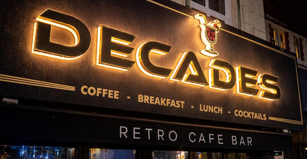 front of the decades retro bar